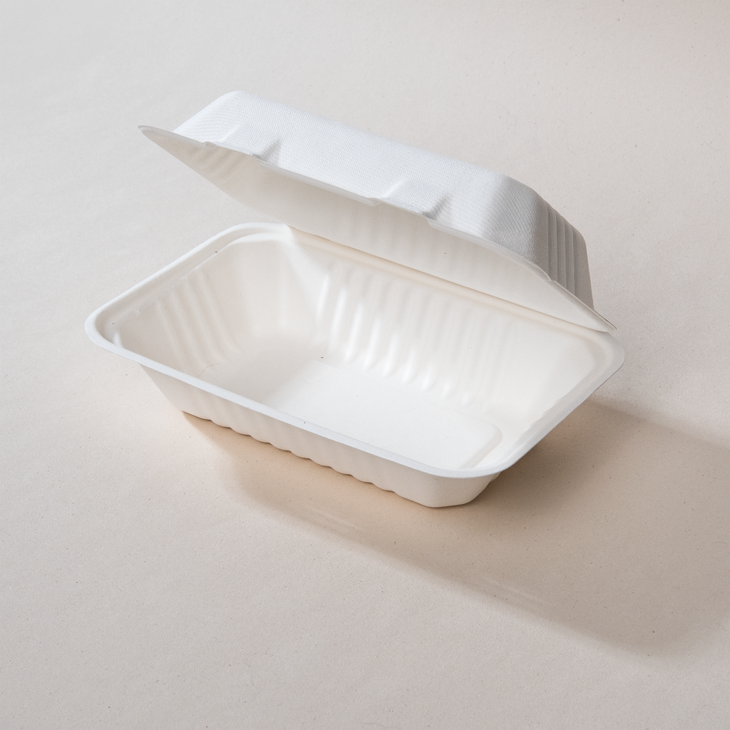 Contenedor Almeja Liso 9x6x3 de Bagazo de Caña con 250 Pzs