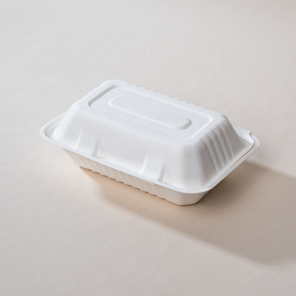 Contenedor Almeja Liso 9x6x3 de Bagazo de Caña con 250 Pzs