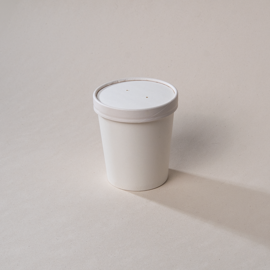 Contenedor Térmico con Tapa de 16 oz de Papel PLA con 500 Pzs c/u