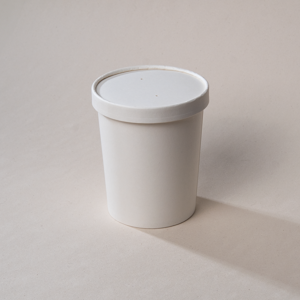 Contenedor Térmico con Tapa de 32 oz de Papel PLA con 500 Pzs c/u