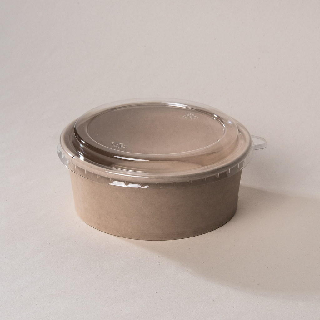 Bowl Tipo Ensaladera con Tapa de 42 oz de Bambú con 300 Pzs